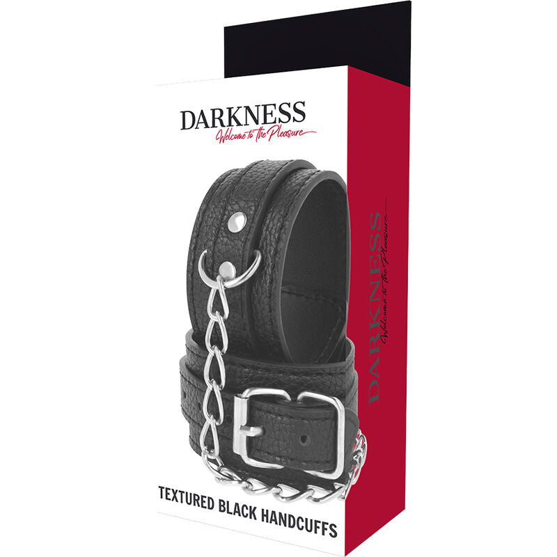 DARKNESS - MANETTE IN PELLE TESTURIZZATA NERA