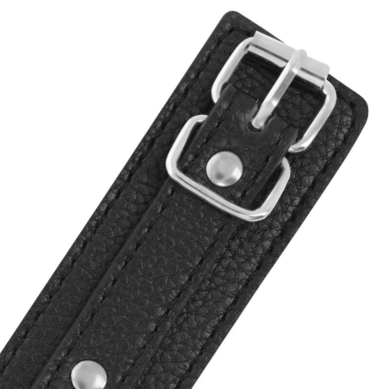 MANETTE IN PELLE TESTURIZZATA NERA, REGOLABILI, METALLO SENZA NICHEL