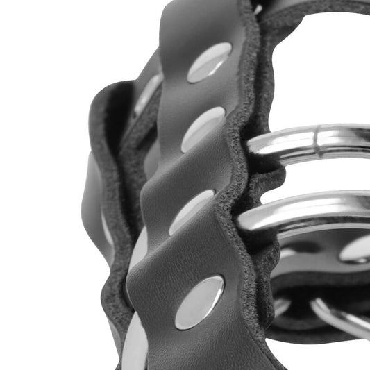 DARKNESS - GABBIA DI CASTITÀ IN PELLE CON LUCCHETTO