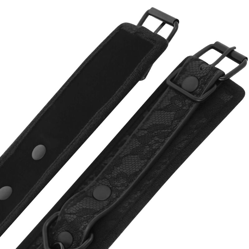 MANETTE BDSM NERE DI LUSSO, POLSINI REGOLABILI, PELLE VEGAN