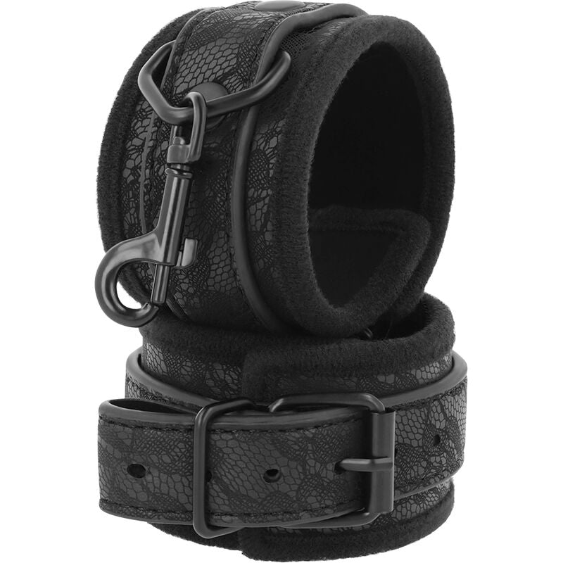 MANETTE BDSM NERE DI LUSSO, POLSINI REGOLABILI, PELLE VEGAN