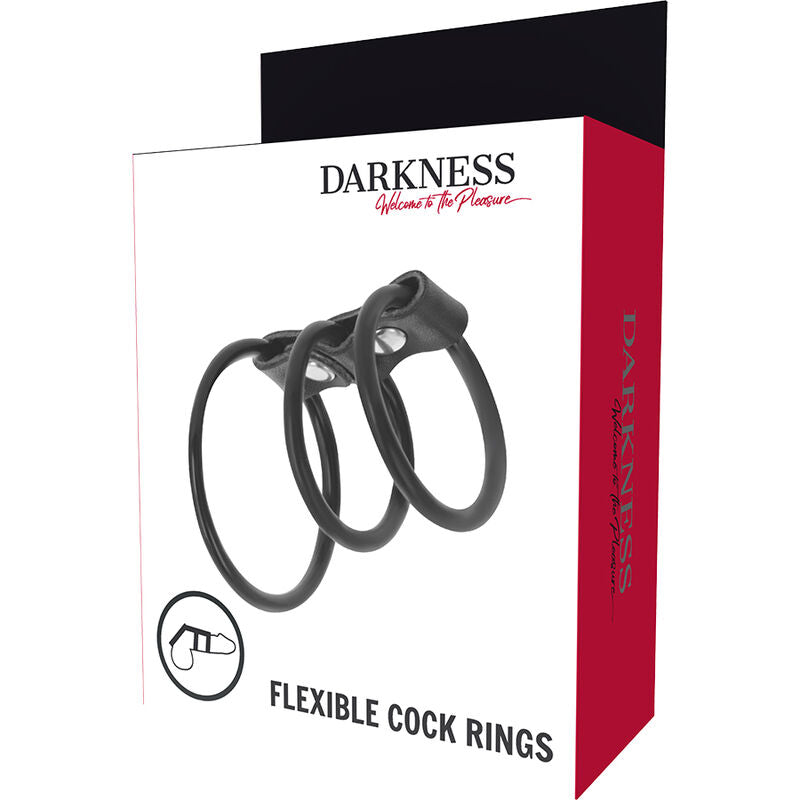 DARKNESS - SET DI 3 ANELLI FLESSIBILI PER IL PENE
