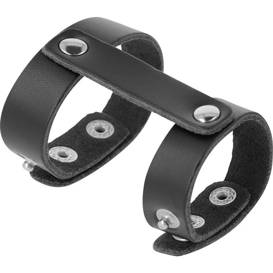 DARKNESS - ANELLO IN PELLE REGOLABILE PER PENE E TESTICOLI