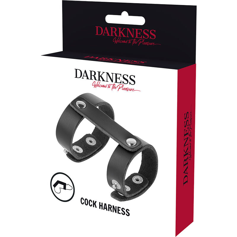 DARKNESS - ANELLO IN PELLE REGOLABILE PER PENE E TESTICOLI