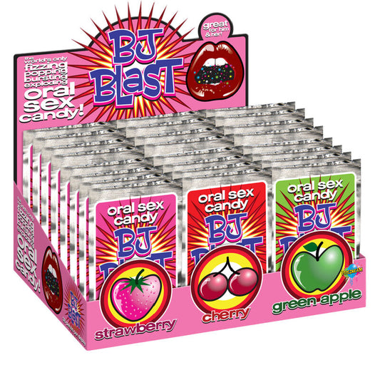 PIPEDREAM - BJ BLAST FRAGOLA / CILIEGIA E MELA VERDE - ESPOSITORE - 36 PEZZI