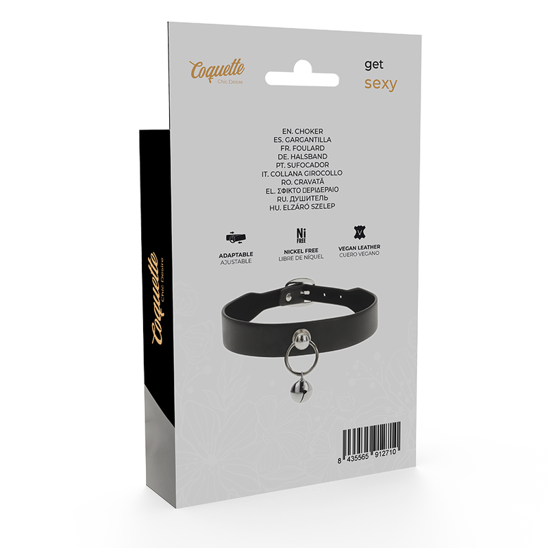 COQUETTE CHIC DESIRE - COLLARE IN PELLE VEGANA CON ACCESSORIO DONNA SONAGLIO/CERCHIO