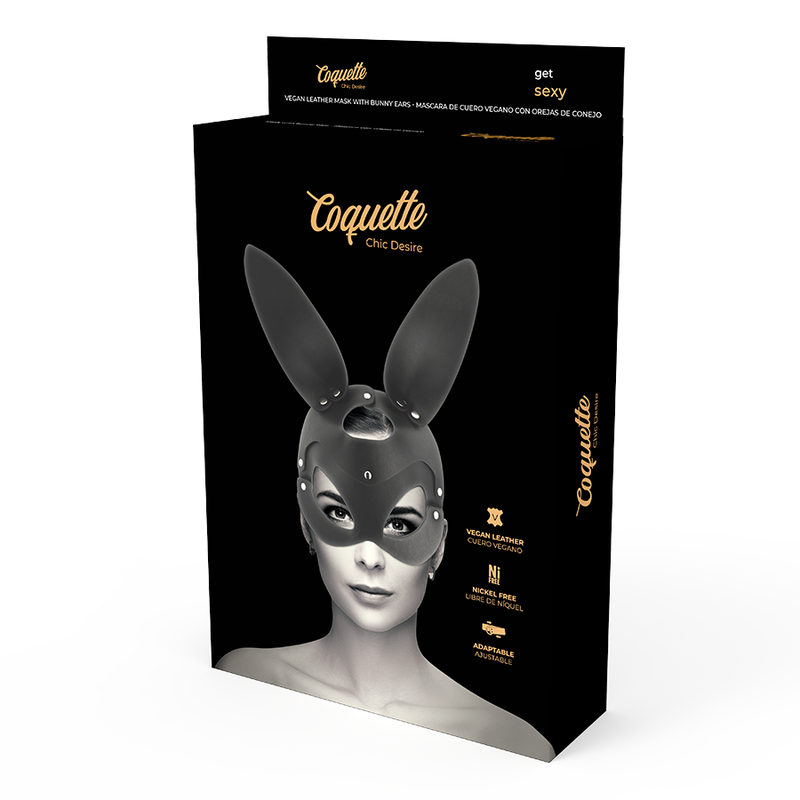 COQUETTE CHIC DESIRE - MASCHERA IN PELLE VEGANA CON ORECCHIE DA CONIGLIO