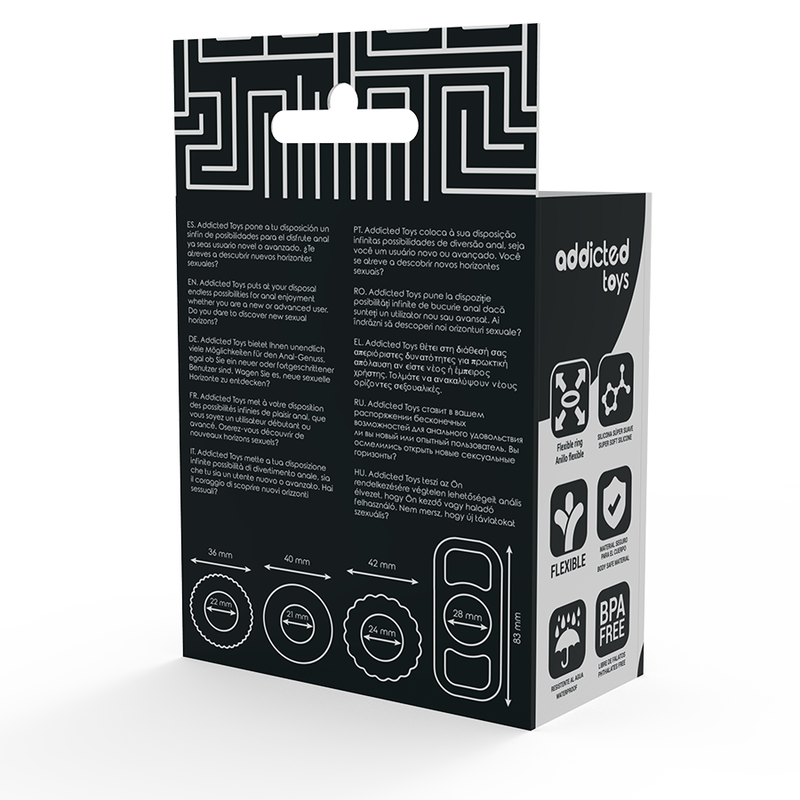 ADDICTED TOYS - SET DI 4 ANELLI PER IL PENE VARIE DIMENSIONI