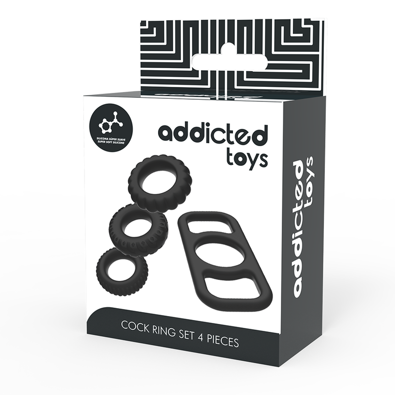 ADDICTED TOYS - SET DI 4 ANELLI PER IL PENE VARIE DIMENSIONI
