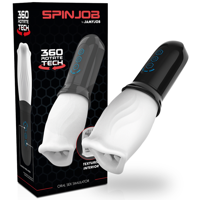 MASTURBATORE AUTOMATICO VIBRANTE - ROTAZIONE - CON BOCCA "SPINJOB "