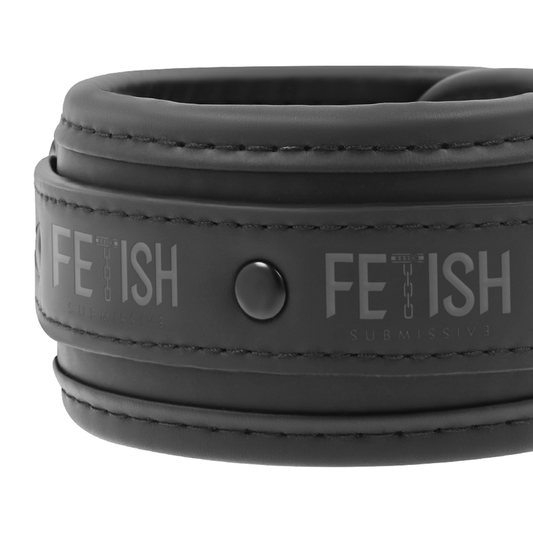 FETISH SUBMISSIVE - MANETTE PER LA CAVIGLIA IN PELLE VEGANA CON FODERA IN NOPRENE