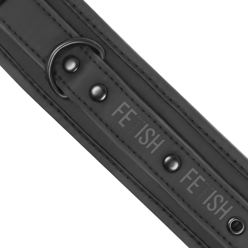 FETISH SUBMISSIVE - COLLARE E MANETTE IN PELLE VEGANA CON FODERA IN NEOPRENE