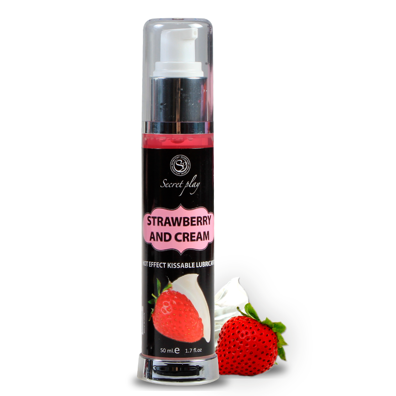 SECRETPLAY - LUBRIFICANTE 2-1 EFFETTO CALORE AROMA FRAGOLA E PANNA 50 ML