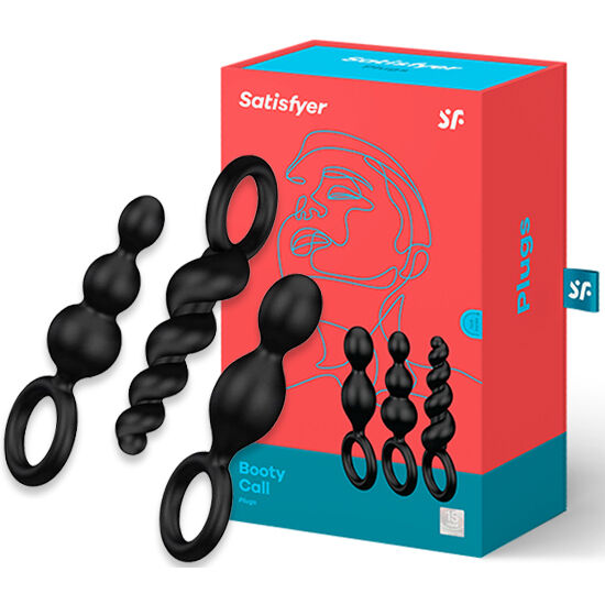 SATISFYER - SET DI 3 PLUG ANALI NERI