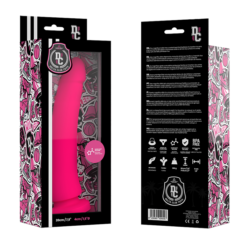 DELTA CLUB - DILDO IN SILICONE MEDICO ROSA 20 CM -O- 4 CM