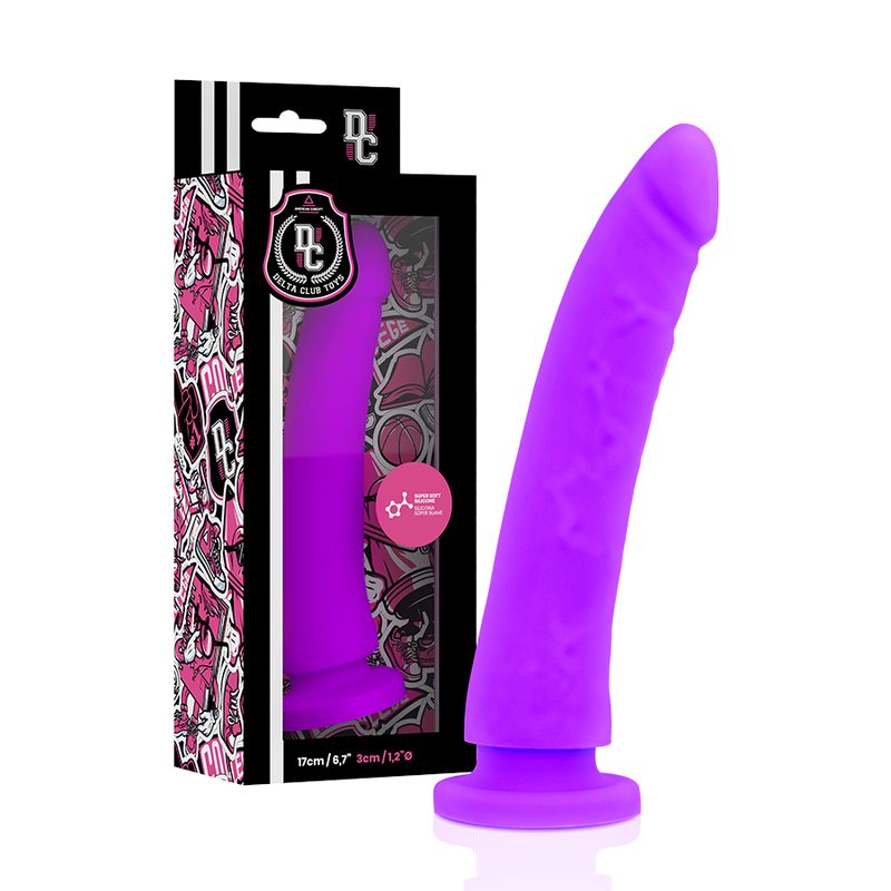 DELTA CLUB - HARNESS + ANELLI + DILDO IN SILICONE VIOLA 17 CM -O- 3 CM