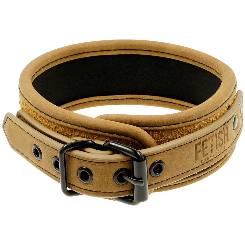 FETISH SUBMISSIVE ORIGEN - COLLARE RIVESTITO IN NEOPRENE CON CATENA