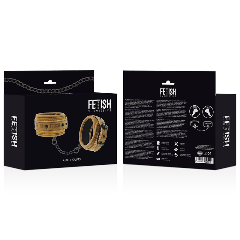 FETISH SUBMISSIVE ORIGEN - CAVIGLIERE IN PELLE VEGANA CON FODERA IN NEOPRENE
