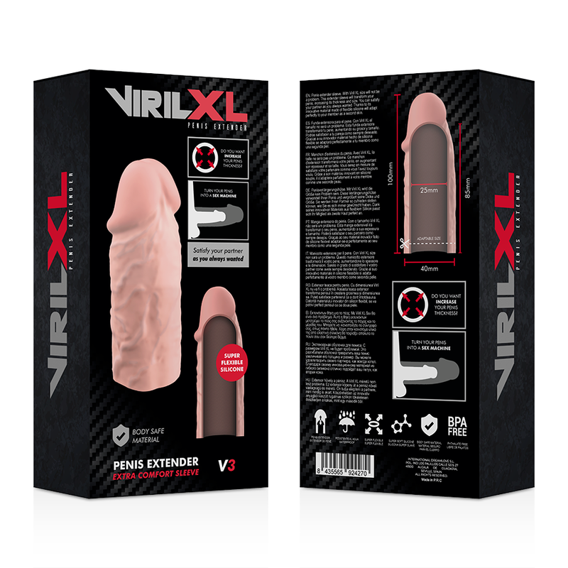 VIRILXL - V3 PROLUNGA PENE IN SILICONE LIQUIDO NUDE