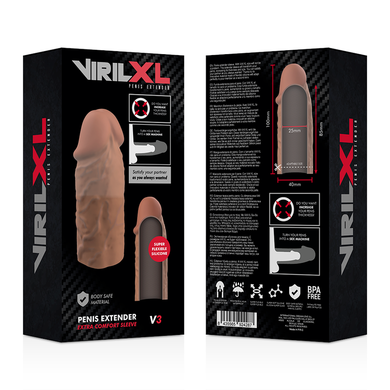 VIRILXL -V3  PROLUNGA PENE IN SILICONE LIQUIDO SCURA