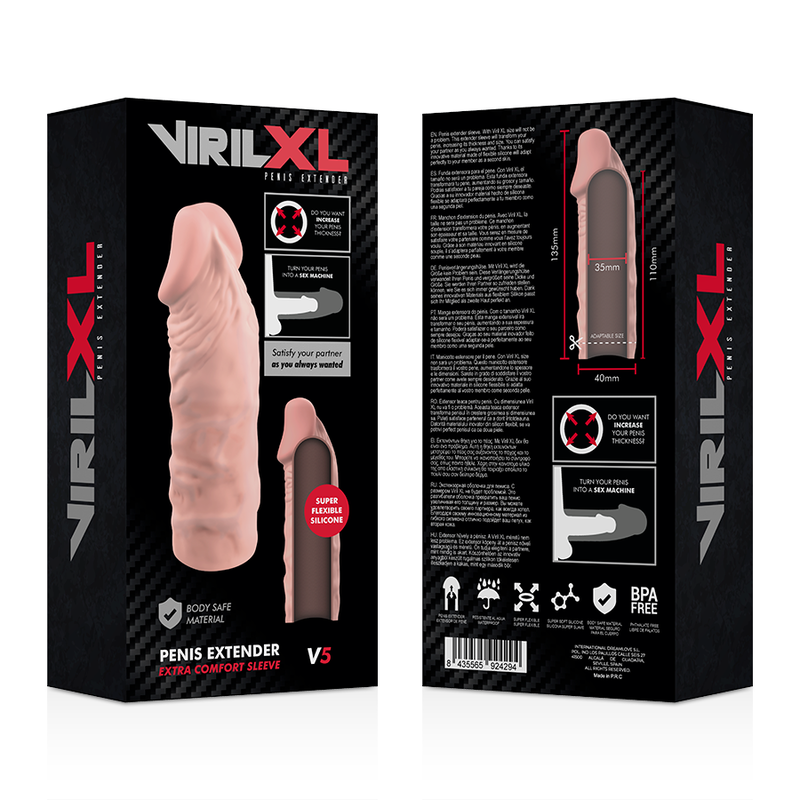 VIRILXL - V5 PROLUNGA PENE IN SILICONE LIQUIDO NUDE