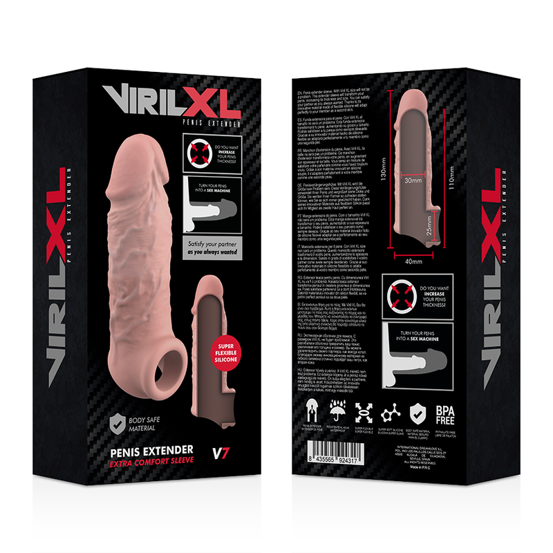 VIRILXL - V7 PROLUNGA PENE IN SILICONE LIQUIDO NUDE