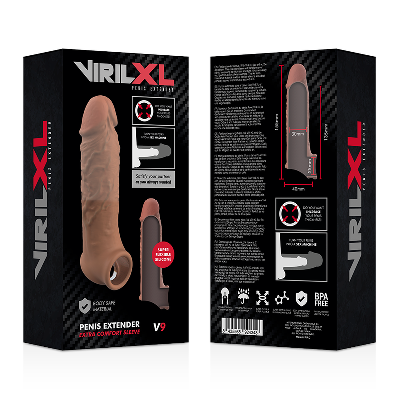 VIRILXL -V9  PROLUNGA PENE IN SILICONE LIQUIDO SCURA