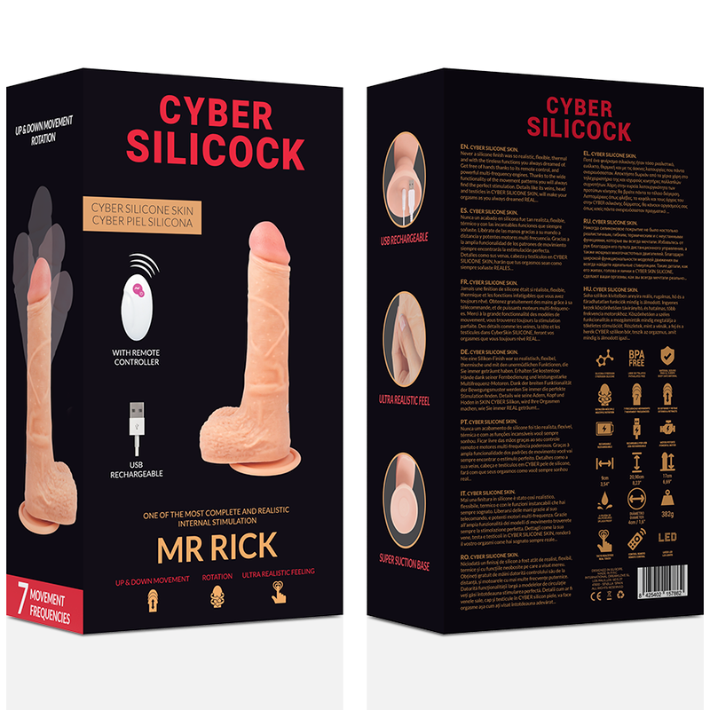 CYBER SILICOCK - MR RICK  DILDO REALISTICO CON TELECOMANDO 20,9 CM -O- 4 CM
