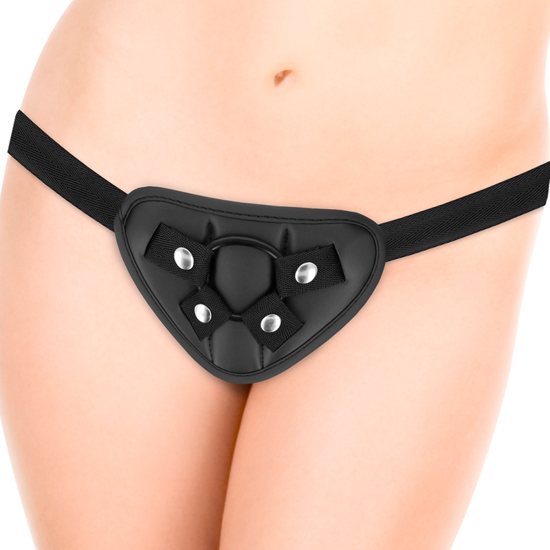 HARNESS CON DILDO, SILICONE MEDICALE, 3 ANELLI REGOLABILI
