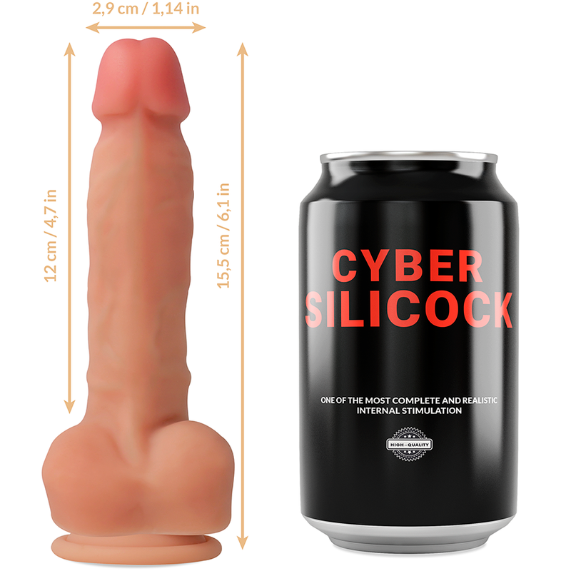 CYBER SILICOCK - ANSEL STRAP-ON CON 3 ANELLI INCLUSI 15,5 CM -O- 2,9 CM