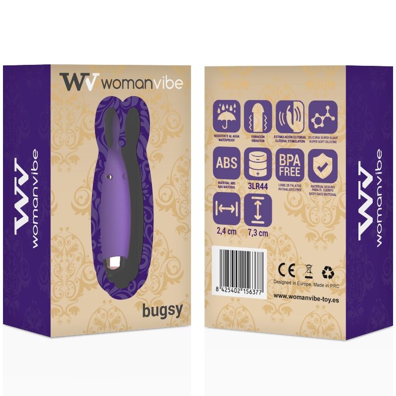 WOMANVIBE - MINI STIMOLATORE CON RABBIT BUGSY IN SILICONE