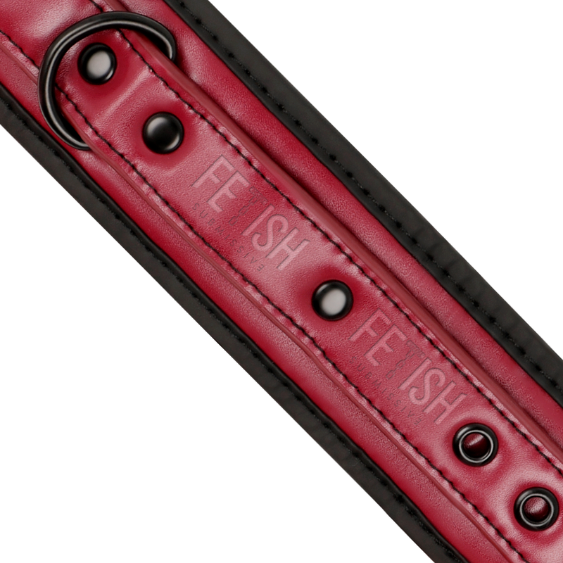 MANETTE IN PELLE VEGANA CON FODERA IN NEOPRENE ROSSE - FETISH SUBMISSIVE