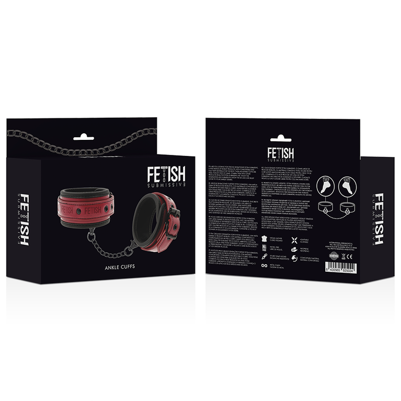 FETISH SUBMISSIVE DARK ROOM - CAVIGLIERE IN PELLE VEGANA CON FODERA IN NEOPRENE