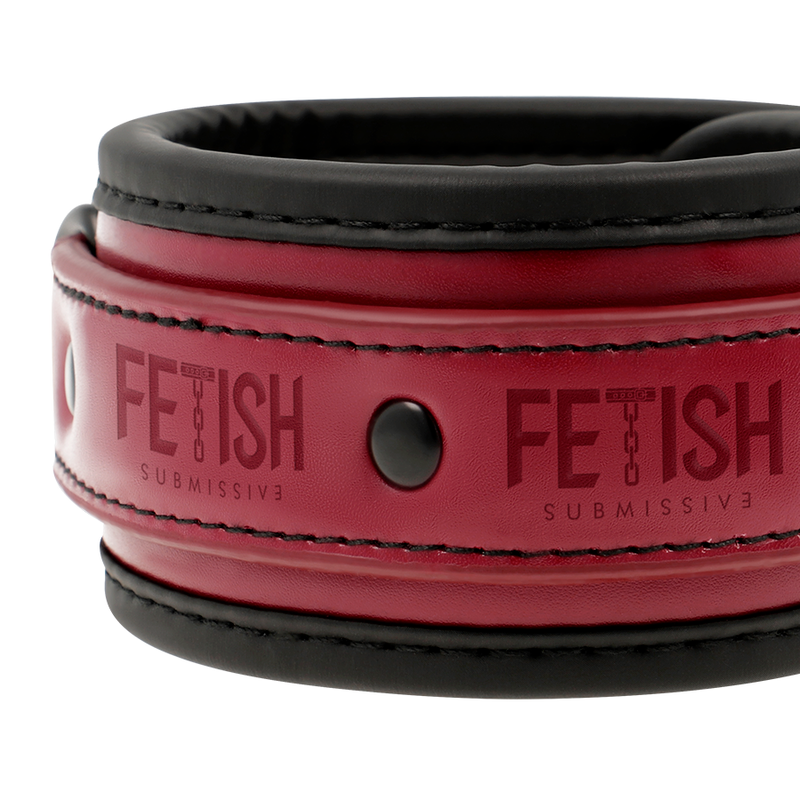 FETISH SUBMISSIVE DARK ROOM - CAVIGLIERE IN PELLE VEGANA CON FODERA IN NEOPRENE