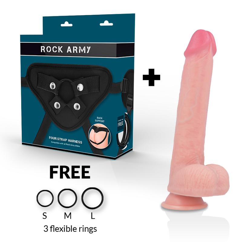 ROCKARMY - KINGCOBRA DILDO REALISTICO SILICONE LIQUIDO PREMIUM + ARN S 24 CM -O- 4,77 CM