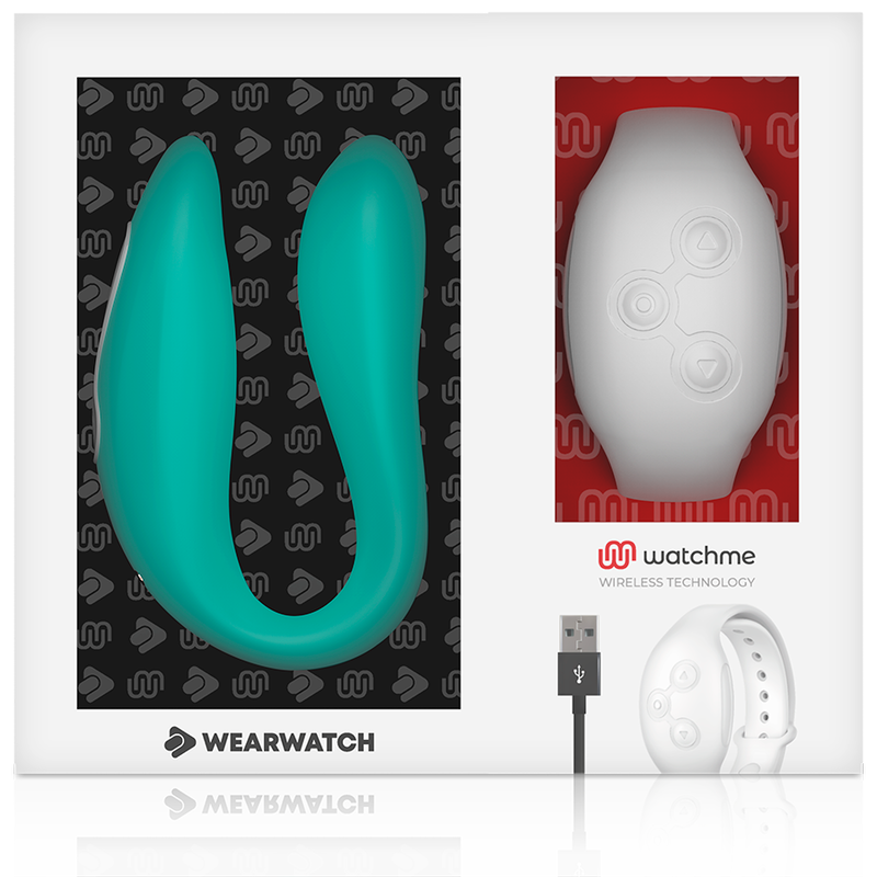 WEARWATCH - VIBRATORE DI COPPIA WATCHME A DOPPIA TECNOLOGIA  ACQUAMARINA / BIANCO NEVE