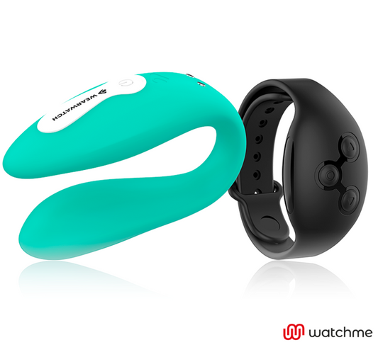 WEARWATCH - VIBRATORE DI COPPIA WATCHME A DOPPIA TECNOLOGIA ACQUAMARINA / NERO