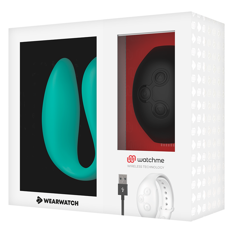 WEARWATCH -  VIBRATORE DI COPPIA CON WATCHME TECNOLOGY NERO/ ACQUAMARINA 