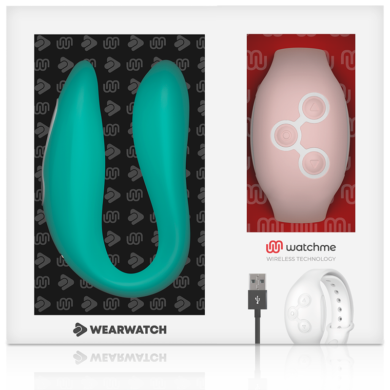 WEARWATCH - VIBRATORE DI COPPIA WATCHME A DOPPIA TECNOLOGIA ACQUAMARINA / ROSA