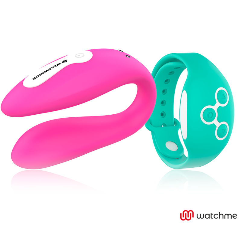WEARWATCH - VIBRATORE DI COPPIA WATCHME A DOPPIA TECNOLOGIA FUCSIA / ACQUAMARINA