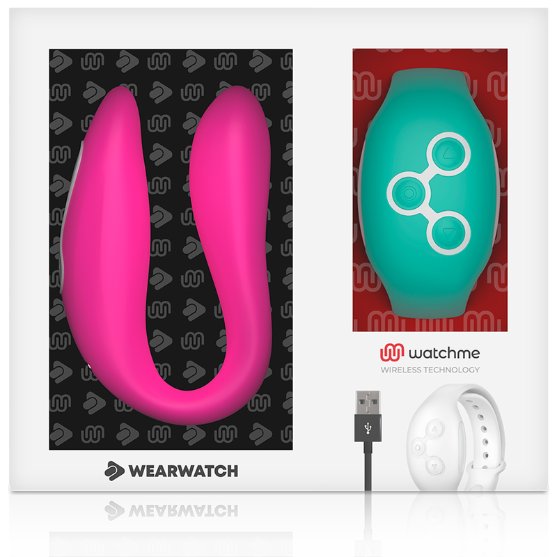 WEARWATCH - VIBRATORE DI COPPIA WATCHME A DOPPIA TECNOLOGIA FUCSIA / ACQUAMARINA