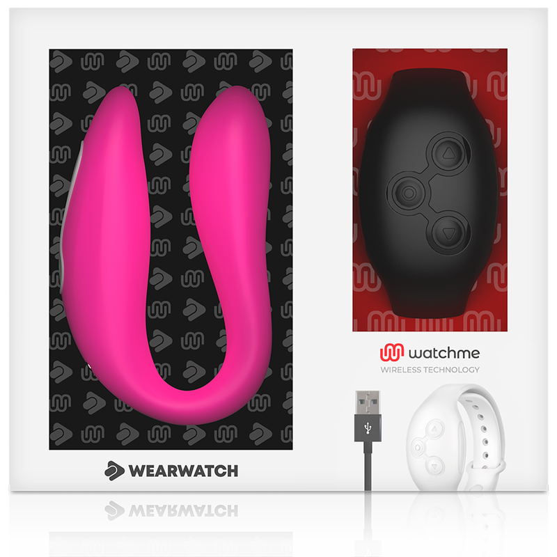 WEARWATCH - VIBRATORE DI COPPIA WATCHME A DOPPIA TECNOLOGIA FUCSIA / NERO