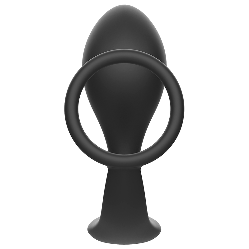 ADDICTED TOYS - ANELLO PENE CON PLUG ANALE IN SILICONE NERO