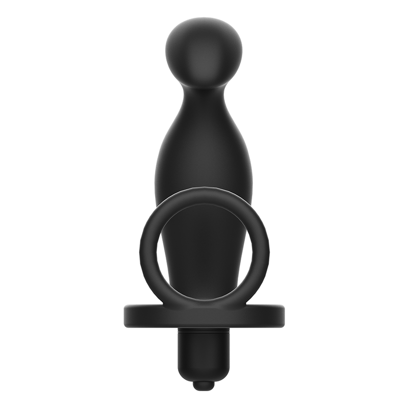 ADDICTED TOYS -  ANELLO CON PLUG ANALE  IN SILICONE  12 CM NERO